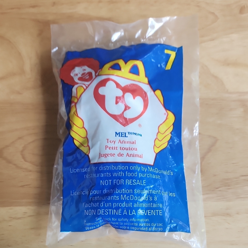 McDonald's TY Beanie Baby with Blue and Yellow Packaging